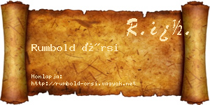 Rumbold Örsi névjegykártya